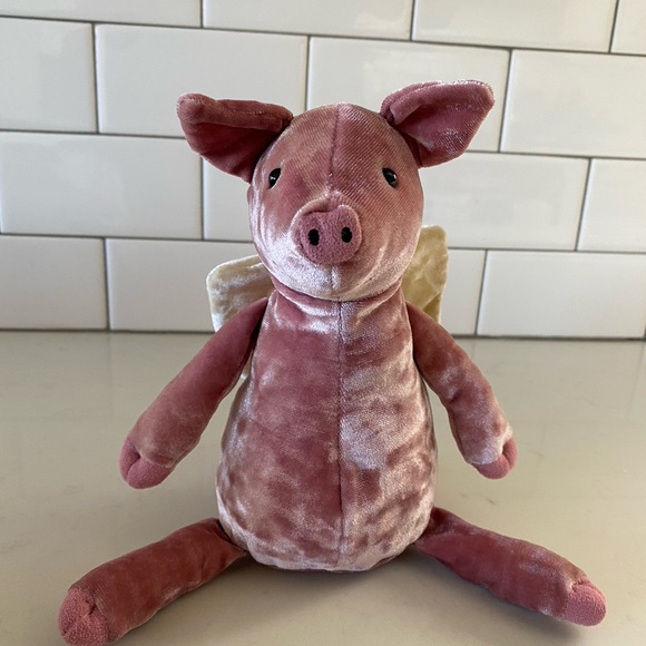 Jellycat London Plush Stuffed Animal Pig With Wings “Piggy Might Fly” - Picture 2 of 10